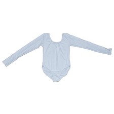 Leotard, White Long Sleeve, Scoop Neck, Woman Size XL