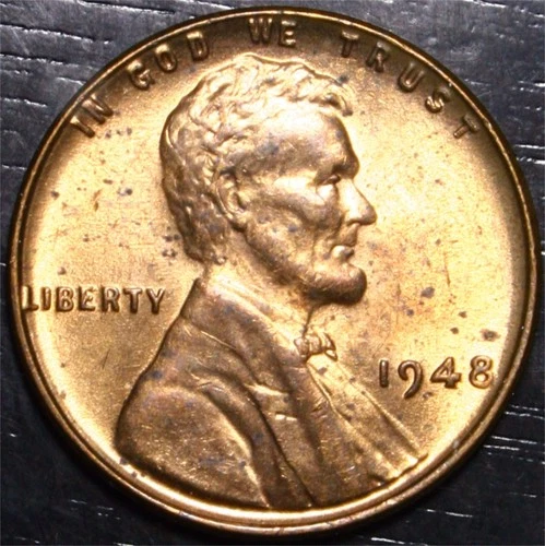 1948 Lincoln Wheat Penny AU 1c US Coin Philadelphia Mint