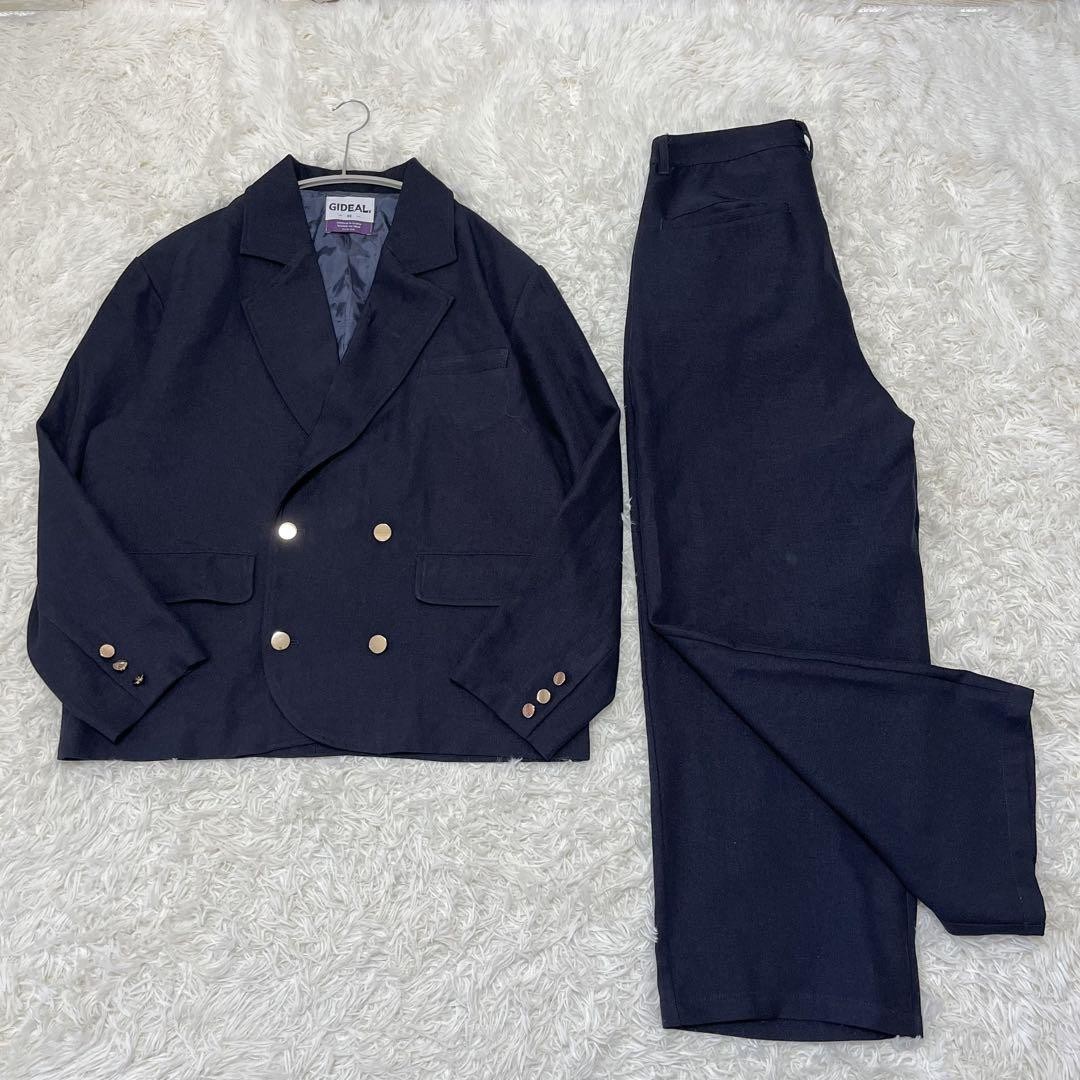 Gideal Double-Breasted Jacket Wide Pants Set-Up