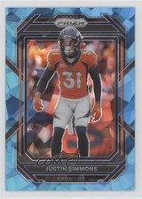 2022 Panini Prizm Blue Ice Prizm /99 Justin Simmons #91 0w8p