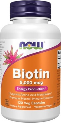 NOW FOODS Biotin 5 000 mcg 120 Veg Capsules