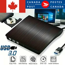 External DVD Drive USB 3.0 CD DVD RW Burner Writer Portable Black - NEW