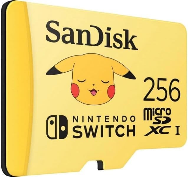 SanDisk 256GB Pokemon Pikachu Nintendo Switch Edition Micro SD SDXC Memory Card