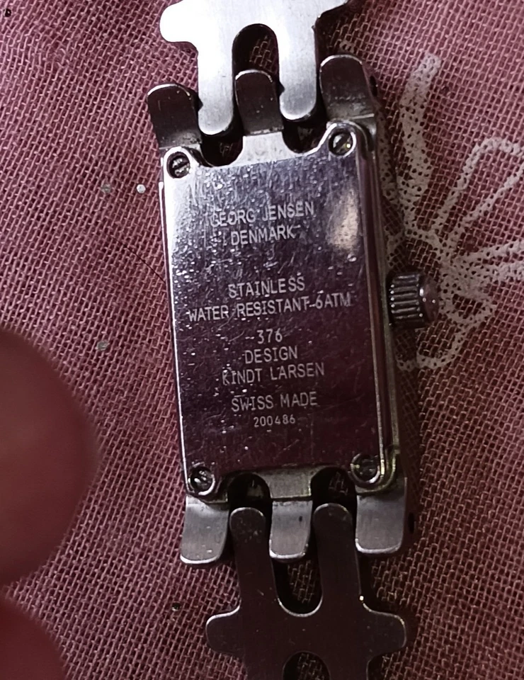 Ladies Georg Jensen Edvard Kindt Larsen - 376 - Steel - MOP & Diamond - 16mm - Image 2 of 4