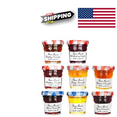 Mini Jam Sampler Set with Strawberry Raspberry Orange and Cherry Flavors