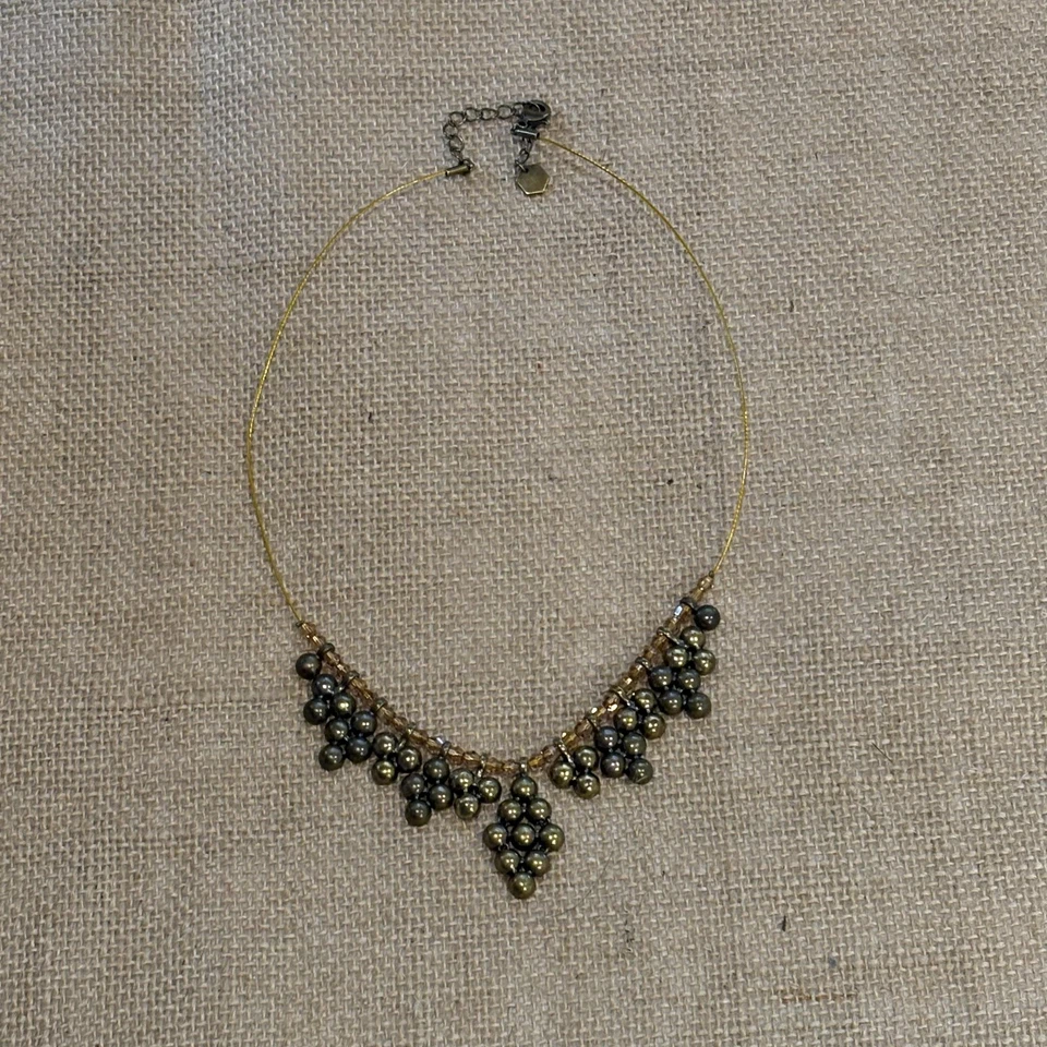 Gargantilla de alambre de 18" con prisma de oro de Swarovski Touchstone Crystal declaración TC Foto 4 de 4