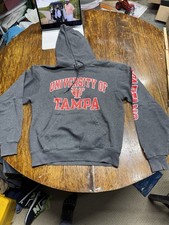 UT University of Tampa Small Spartan Gray Hoodie Size Small Used