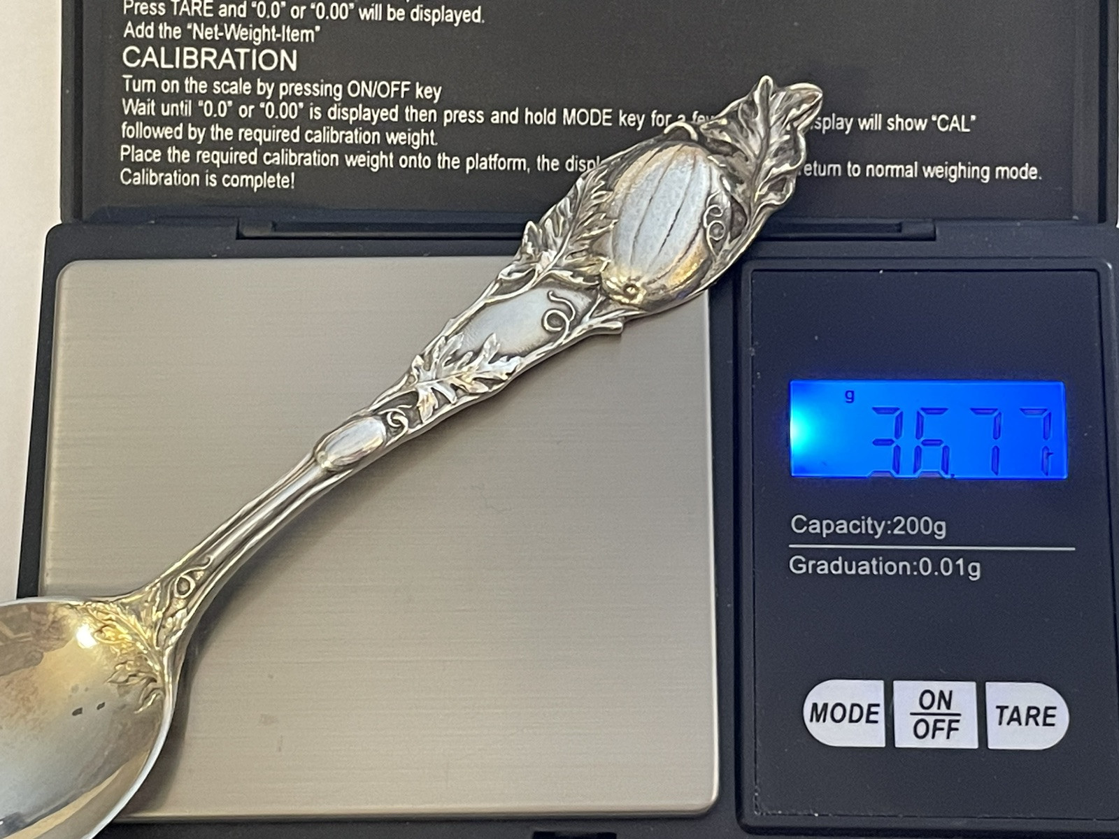 MECHANICS STERLING COMPANY Teaspoon  MONO Aug '07 6" 36.7Grms 🌺🌺