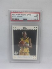 2007 Topps Rookie Card #2 Kevin Durant RC Rookie PSA 9 White 50th Anniversary. rookie card picture