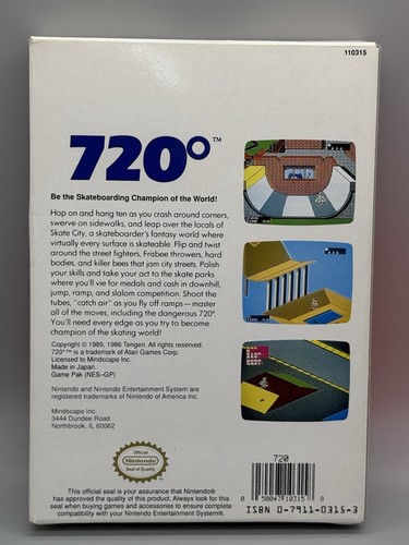 720 Degrees 1989 NES Tested Box w/ Protector Cart & Foam Insert - READ - Picture 11 of 14