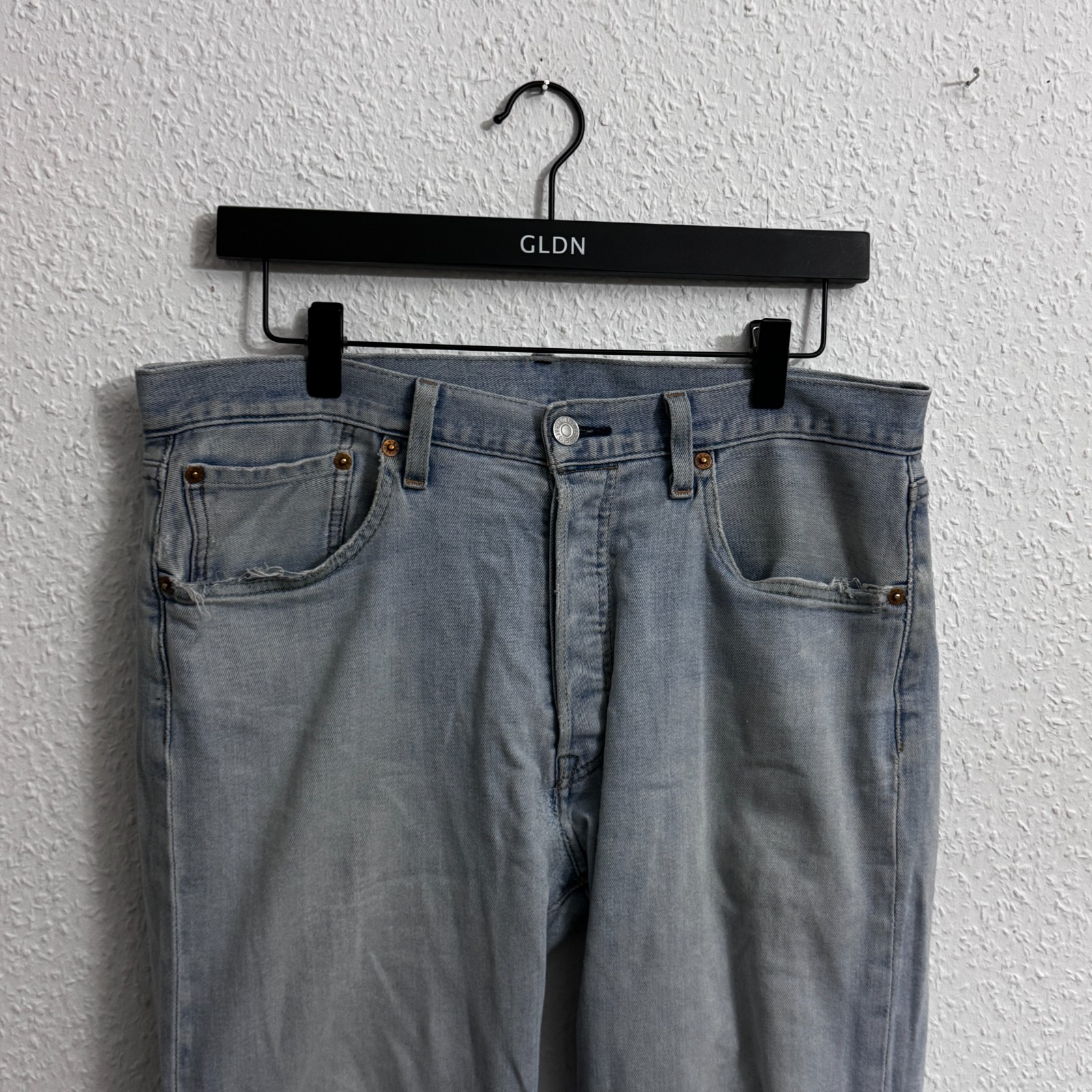 Levi's Premium 501 Original Fit Button Fly Jeans - Light Wash (W32 L32) image 4
