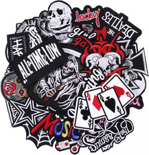 30Pcs Dark Embroidered Patches, Assorted Cool Punk Iron on Patch Applique  Sew