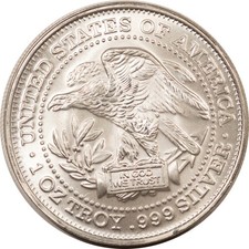 1 TROY OZ .999 FINE SILVER TRADE UNIT, EAGLE DESIGN - GEM BRILLIANT UNCIRCULATED 82.00 per troy oz