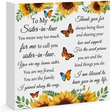 Sister in Law Gifts from Best for Birthday White