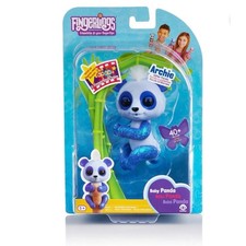 WowWee Fingerlings Glitter Panda Archie Blue Interactive Baby Pet Toy NEW