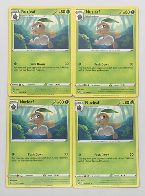 POKEMON TCG LOST ORIGIN Nuzleaf x4 4x Uncommon Playset #012/196 Pack ...