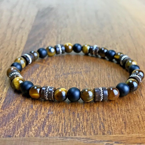 Bracelet Lithothérapie En Jaspe Lave - Taille Au Choix - Homme Ou Femme - D-E