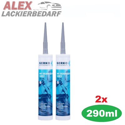 2x GERKO MS POLYMER Dichtmasse 290ml GRAU Spoiler Schweller Karosserie
