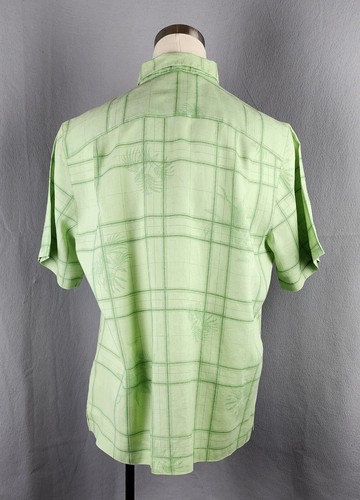 CARIBBEAN JOE Let Go Hawaiian Shirt Men's XL Green Button Up Pocket 100% Linen - Picture 5 of 14