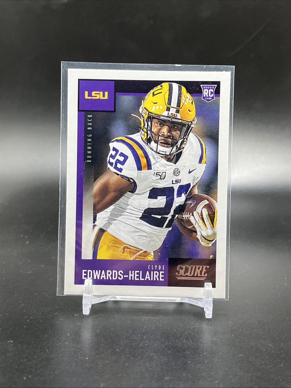 Clyde Edwards-Helaire 2020 Score Football No. 376 LSU Tigers Rookie Card RC