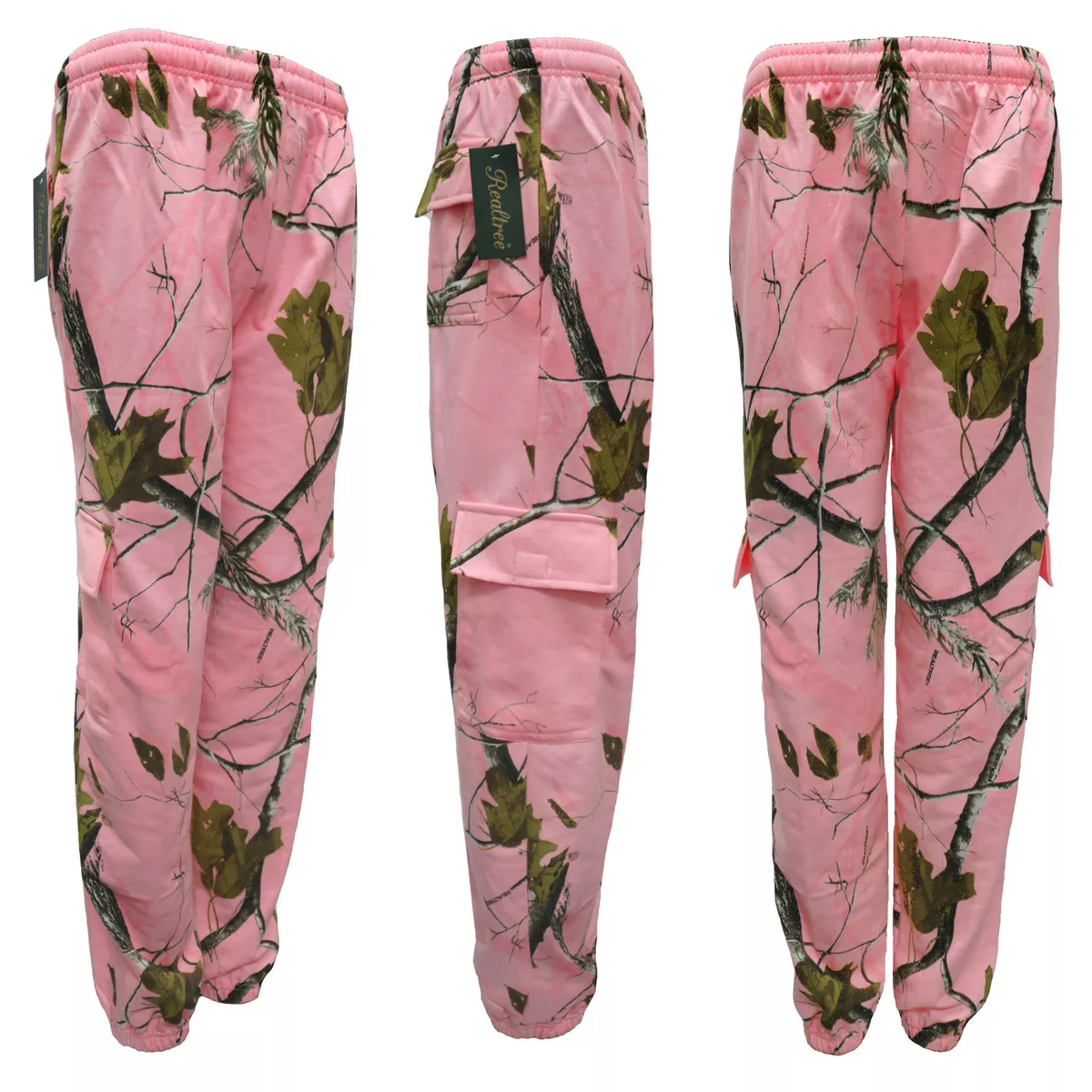 Ladies Womens Girls Pink Camo Active Wear Joggers Jogging Bottoms