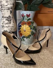 Jimmy Choo 35.5 5-5.5 Elegant Classic Black Patent leather 2-tone Pumps