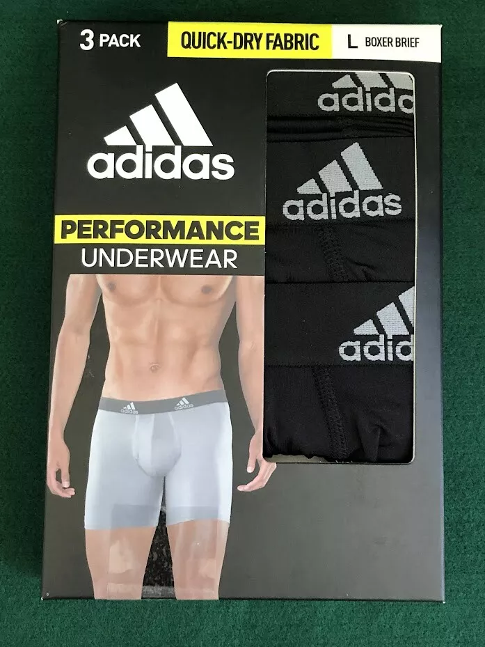 ADIDAS Performance Underwear 3 Pack Quick-Dry Fabric Size L Boxer Brief