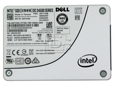 04T7DD 4T7DD DELL INTEL DC S4500 960GB SATA 6G 2.5'' SSD SSDSC2KB960G7R