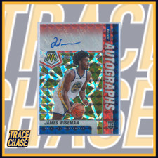 2020-21 Panini Mosaic Choice Rookie Autos James Wiseman Fusion Red & Yellow RC