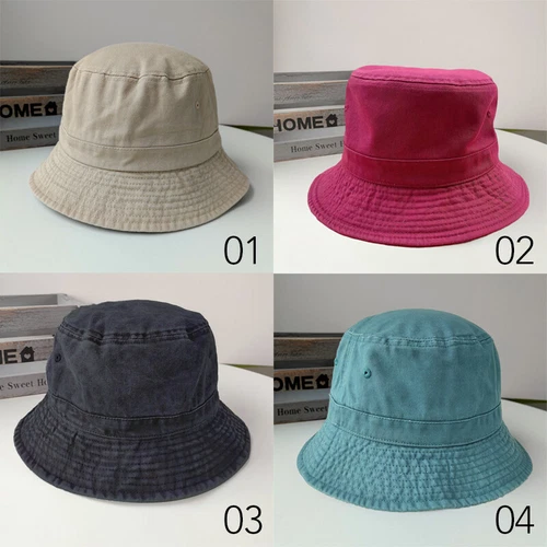 Washed Bucket Hat Oversize Travel Sun Beach Cotton Cap for Large Head Unisex - Picture 4 of 19