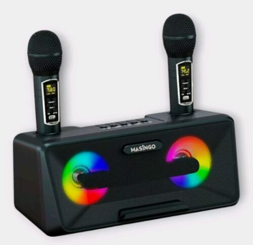 MASINGO Presto G2 Black Karaoke Machine for Adults and Kids