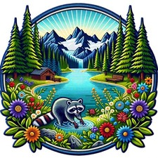 Explore Nature Patch Iron-on Applique Wild Animal Badge Mountain Decorative