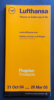 Lufthansa Timetable Effective October 31, 2004