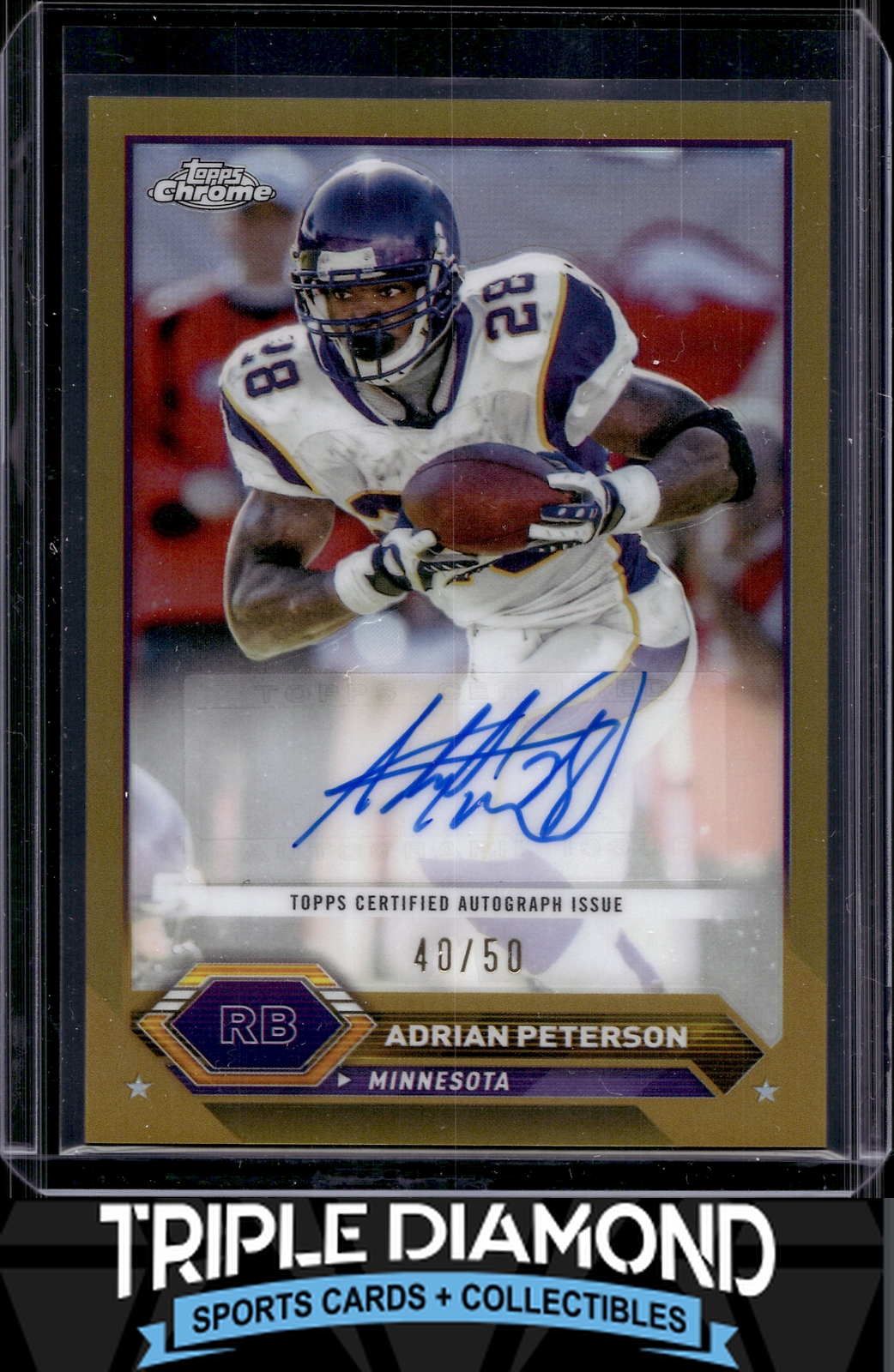 2023 Topps Composite Chrome Adrian Peterson Auto Gold Refractor #40/50 U41