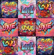 Love Graffiti X9  BLOTTER ART perforated tabs psychedelic art