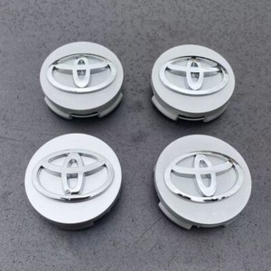 4x TOYOTA WHEEL RIMS CENTER HUB CAP CAPS SILVER BASE CHROME LOGO 62MM CAMRY +MOR