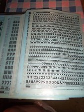 JJ. NOS Letraset Lettering 10 x 15 Sheet Various Fonts Sizes Use Drop-Down Box