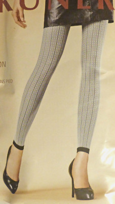 Kunert Large Size 42-44 Striped Fashion Leggings 334810 in Black and White