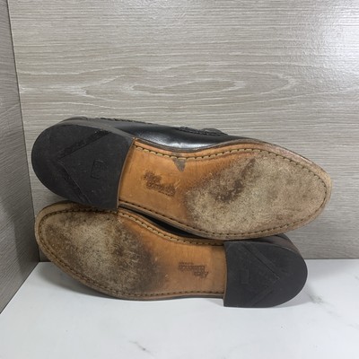 Allen Edmonds Newcomb Black Brown Leather Slip On Loafers  display picture 1