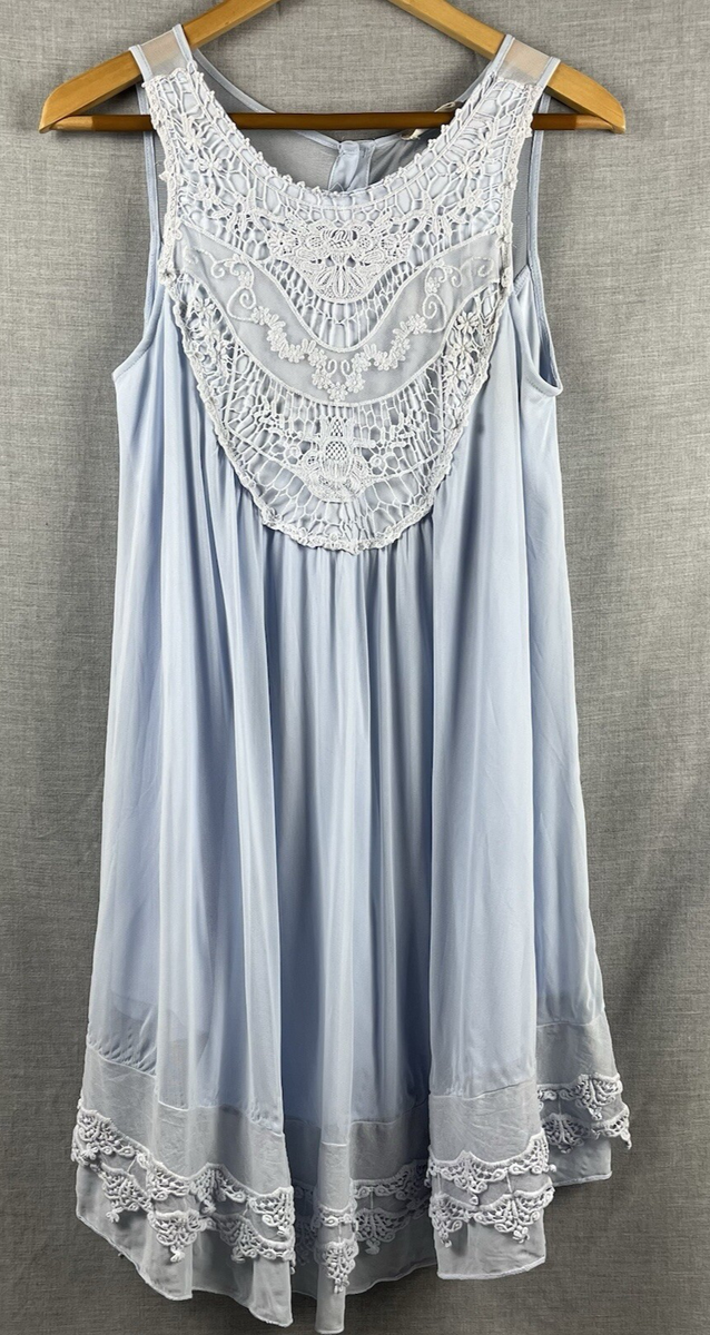 light blue baby doll dress Altar'd State Mini Women's Size S Babydoll Mesh Crochet Lace Pullover elegant black sandals Guess Dress Women's Size Size:9 - 12 months ballet flats