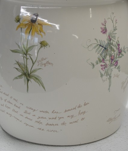 RARE Kohler Prairie Flowers of the Midwest Artist Edition Waste Basket Planter - Picture 3 of 9