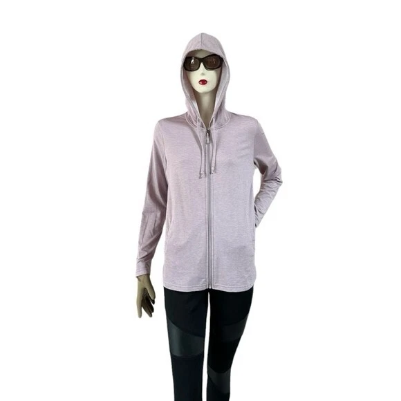 Moletom com capuz feminino 32 graus poeira rosa jumper suéter com capuz zíper frontal - Imagem 3 de 4