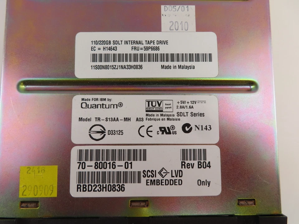 IBM Quantum 110/220GB SDLT SCSI/LVD Internal Tape Drive - 59P6686 - Image 4 of 4