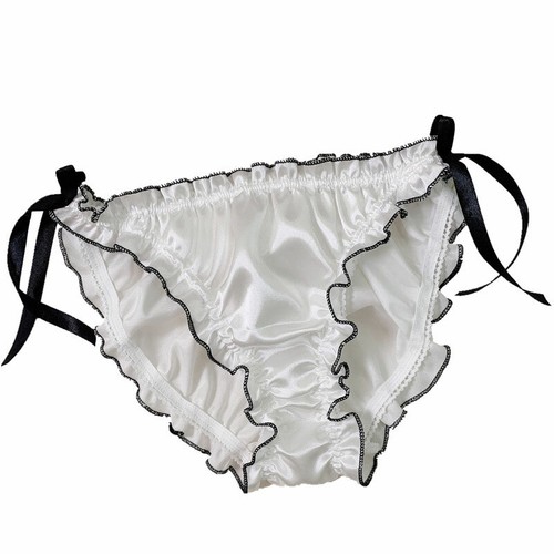 Women G-String Thong Panties Faux Satin Silk Sexy Knickers Underwear Tie on Side