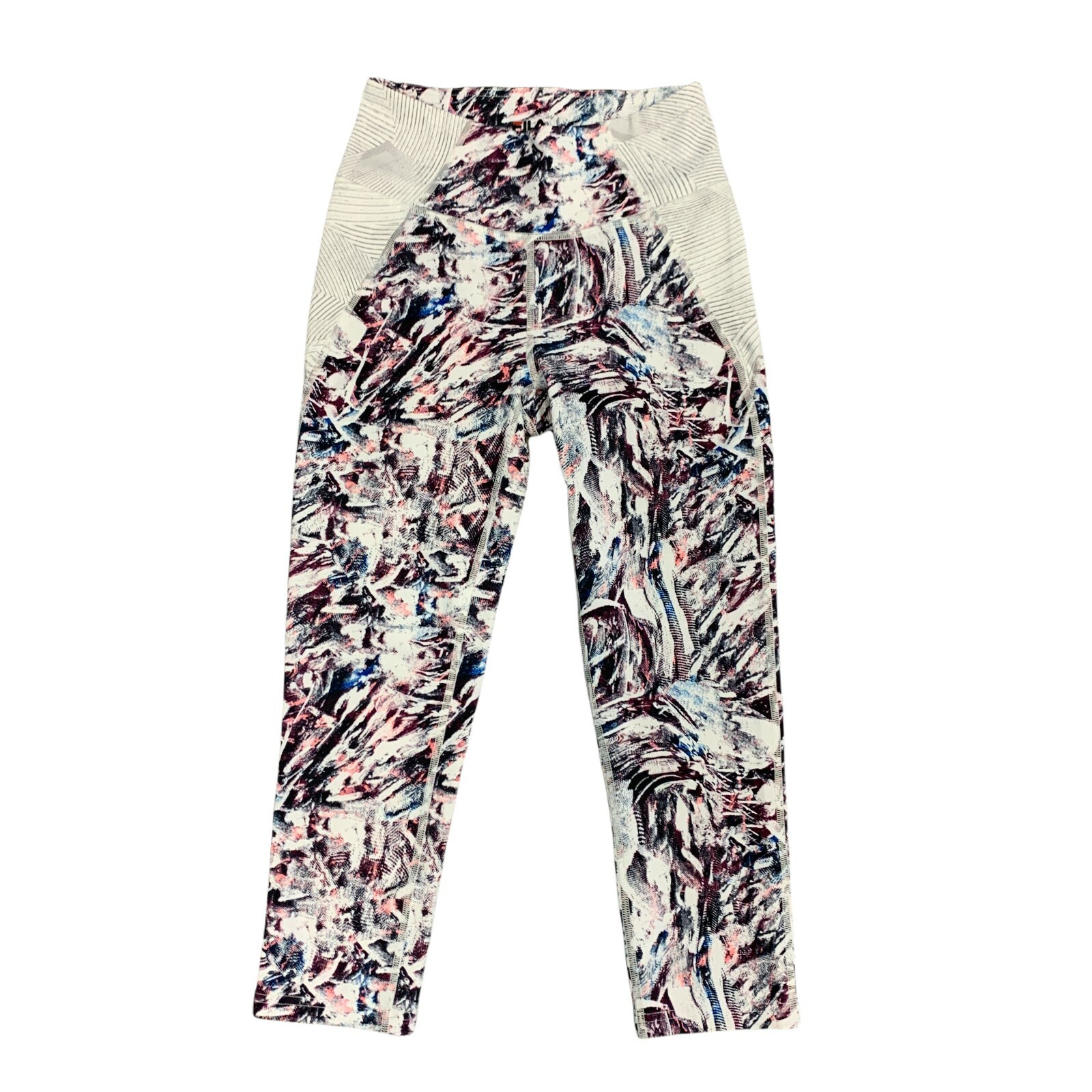 Fila Sport Leggings Women Size XS Abstract Stretch High Waist Workout Ankle Crop
