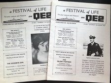 Queen Elizabeth 2 Cunard Lot of 2 QE2 Daily Schedules "A Festival of Life" 1978