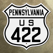 Pennsylvania US 422 highway marker road sign Penna 1926
