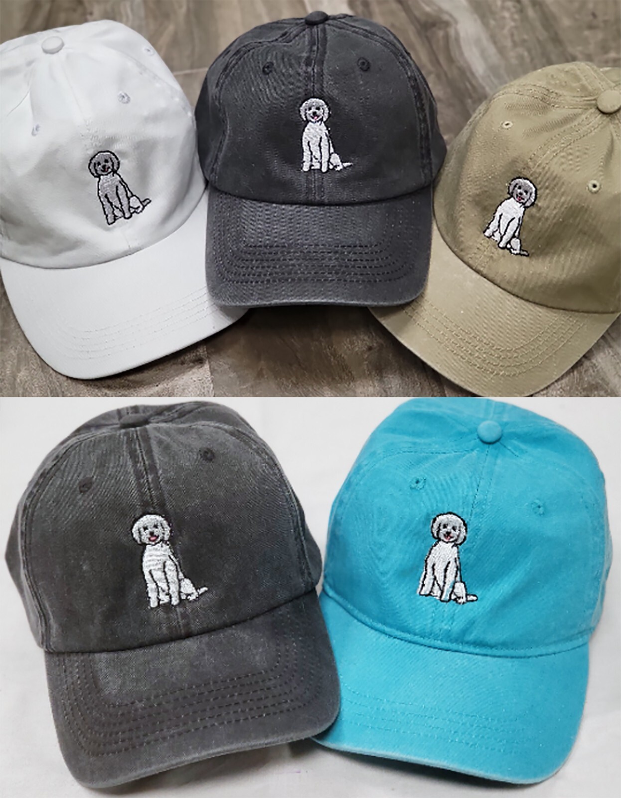 Maltipoo dog embroidered dad hat, Maltese poodle dog embroidered ball cap