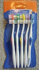4 New 5 Packs of Brush 'n Clean Soft Nylon Bristle Toothbrushes  20 Total 