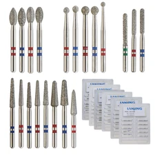 Dental Diamond Burs Zirconia Adjustment Football Ball Round End Taper Cylinder
